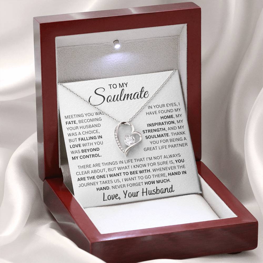 To My Soulmate, Meeting You Was Fate - Forever Love Necklace