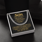 To My Son - I Close My Eyes For But A Moment - Cuban Link Chain