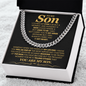 To My Son - I Close My Eyes For But A Moment - Cuban Link Chain