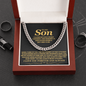 To My Son - I Close My Eyes For But A Moment - Cuban Link Chain