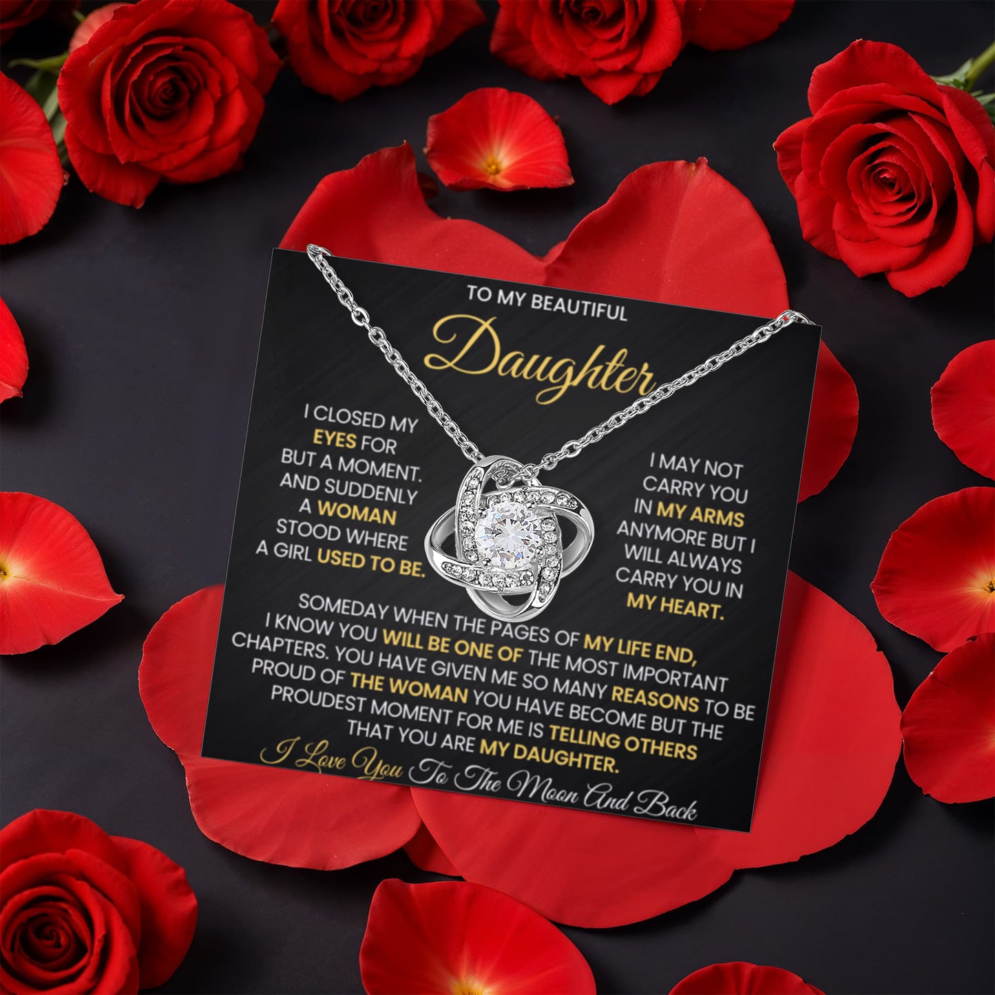 To My Beautiful Daughter - I Closed My Eyes For But A Moment - Rotating Rose Gift Box