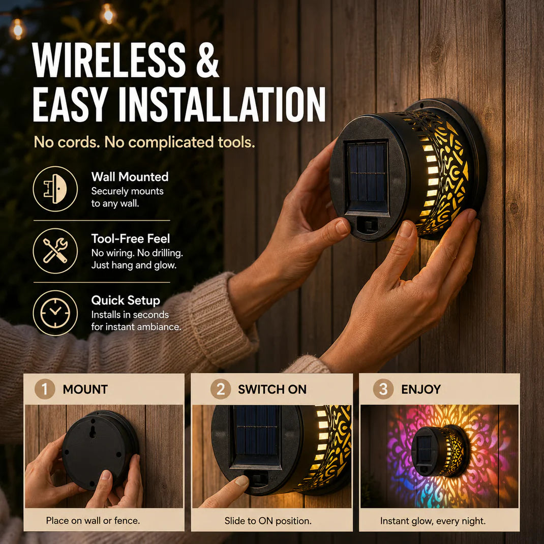 MandalaGlow™ Solar Wall Light Projector