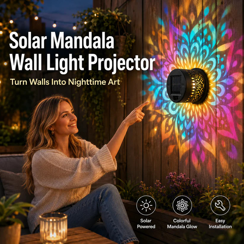 MandalaGlow™ Solar Wall Light Projector
