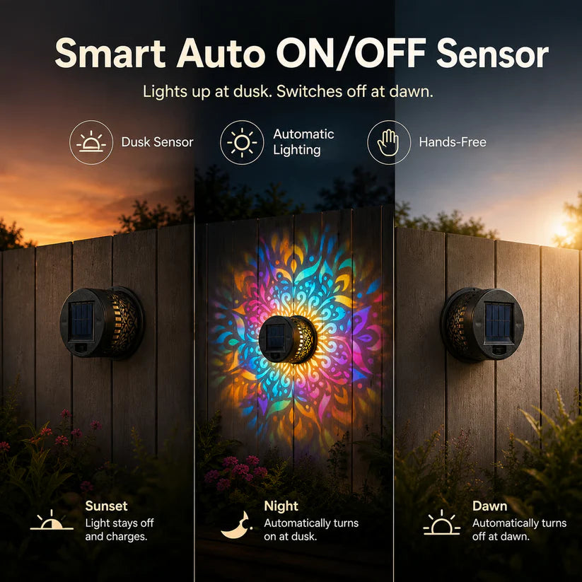 MandalaGlow™ Solar Wall Light Projector