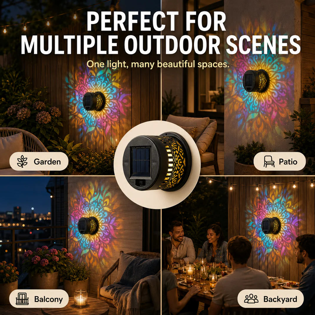 MandalaGlow™ Solar Wall Light Projector