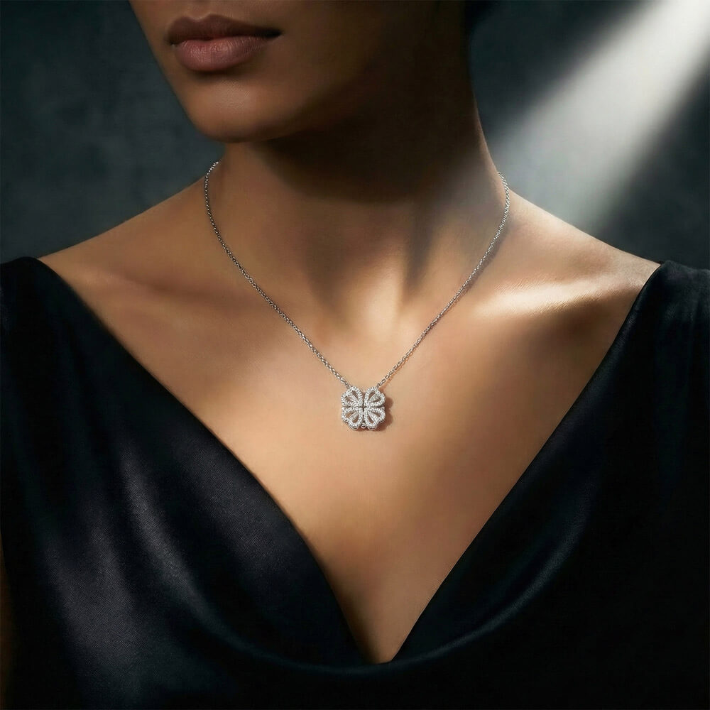 To My Beautiful Granddaughter, Never Forget That I Love You - Magnetic Hearts Necklace