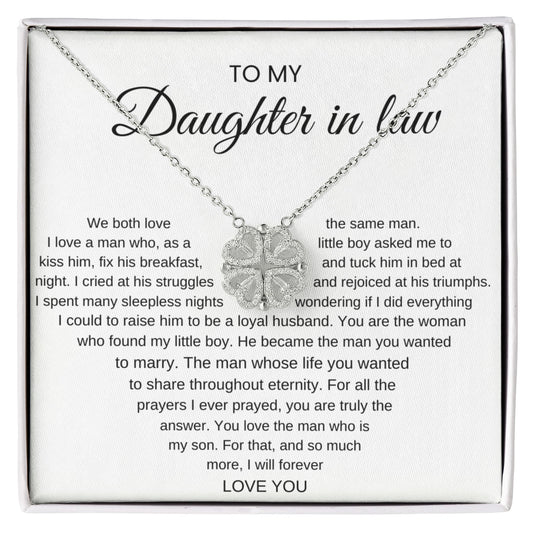 To My Daughter-In-Law, We Both Love A Man - Magnetic Hearts Necklace