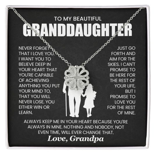 To My Beautiful Granddaughter, Never Forget That I Love You - Magnetic Hearts Necklace