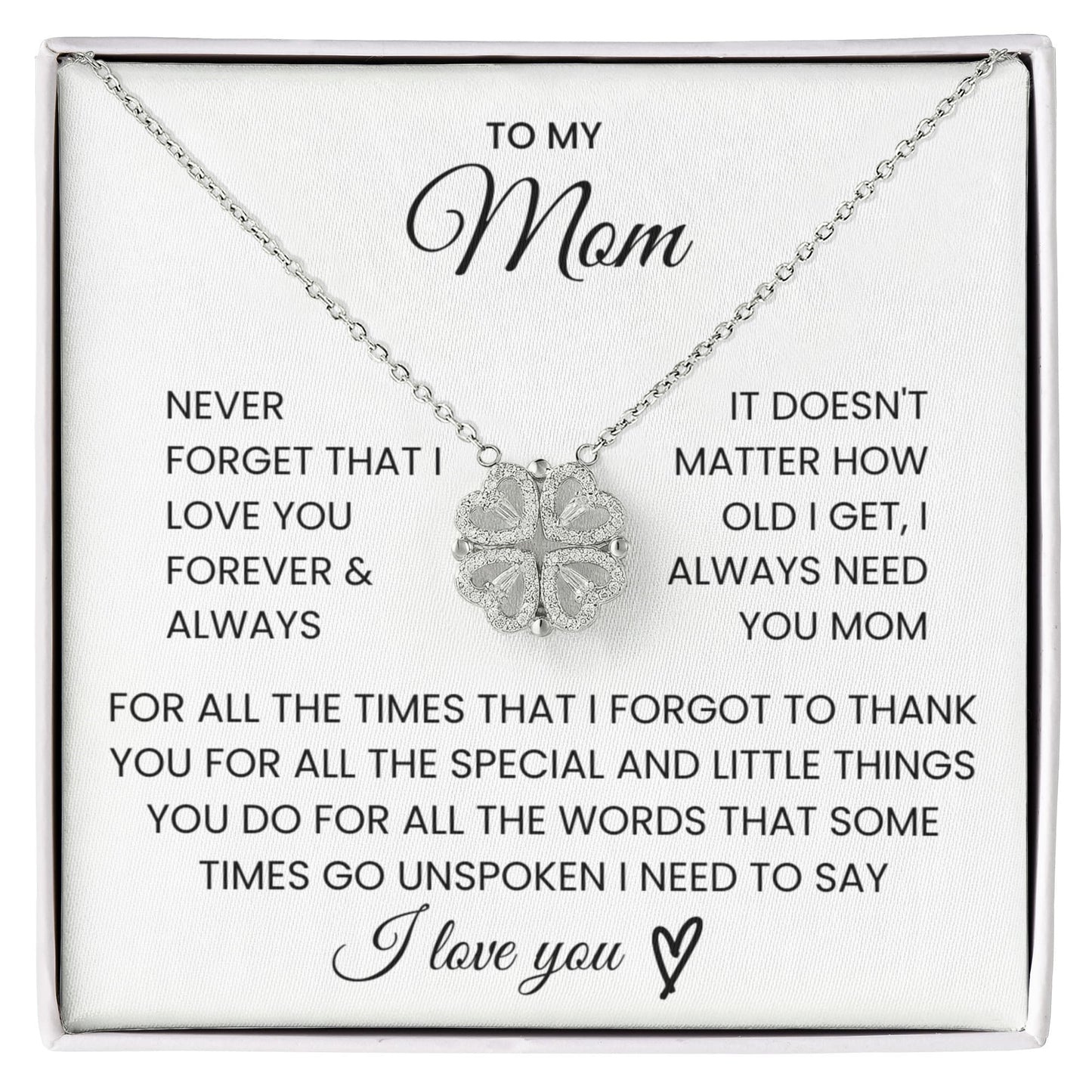To My Mom, Never Forget That I Love You - Magnetic Hearts Necklace