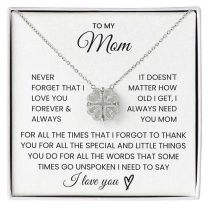 To My Mom, Never Forget That I Love You - Magnetic Hearts Necklace