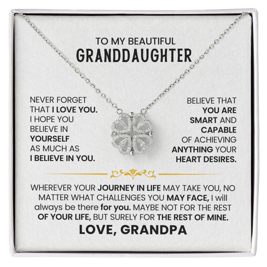 To My Beautiful Granddaughter, Never Forget That I Love You - Magnetic Hearts Necklace