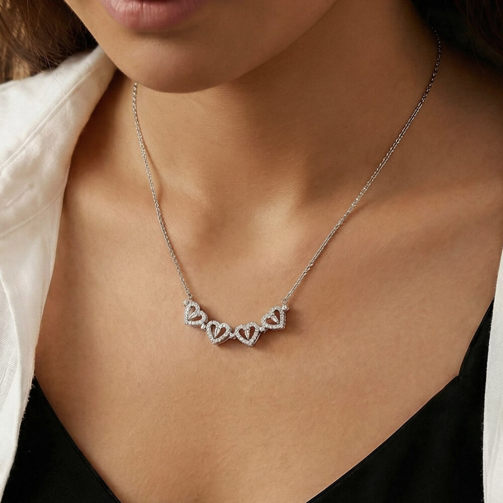 To My Beautiful Wife, If I Could Make Just One Wish - Magnetic Hearts Necklace