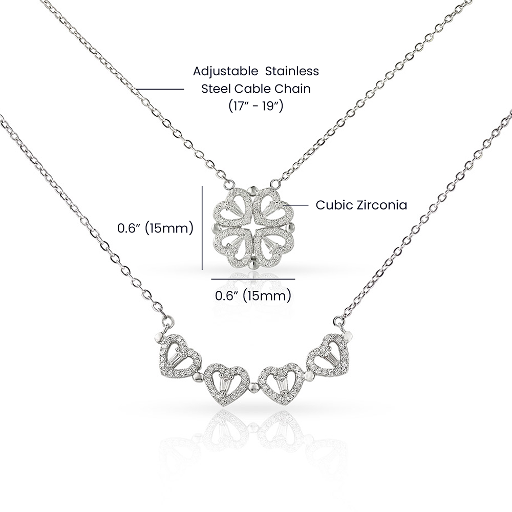 To My Beautiful Wife - Magnetic Hearts Necklace