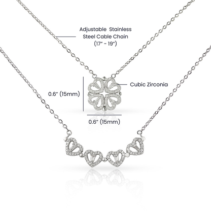 To My Beautiful Wife - Magnetic Hearts Necklace