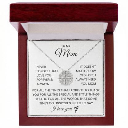 To My Mom, Never Forget That I Love You - Magnetic Hearts Necklace