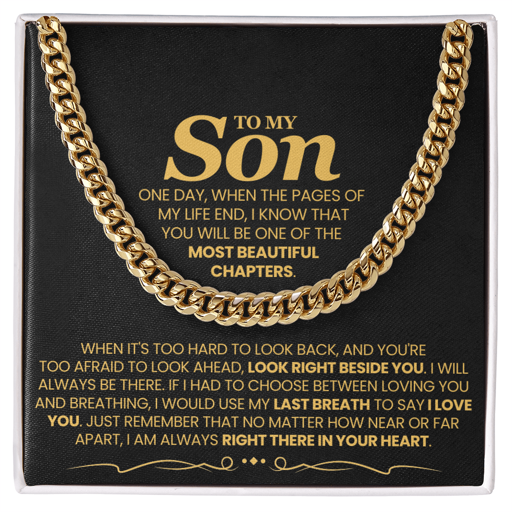 Für meinen Sohn – Eines Tages, wenn die Seiten meines Lebens zu Ende gehen – Cuban Link Kette