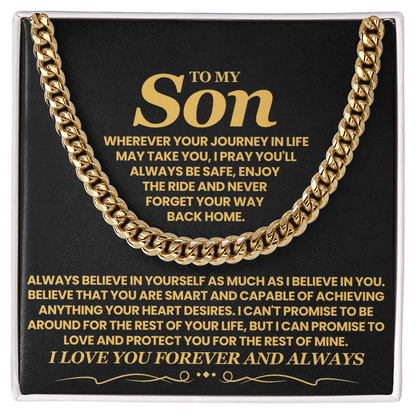 An meinen Sohn, Glaube Immer An Dich Selbst – Cuban Link Kette