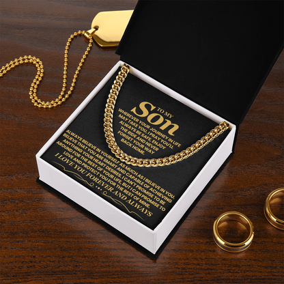 An meinen Sohn, Glaube Immer An Dich Selbst – Cuban Link Kette