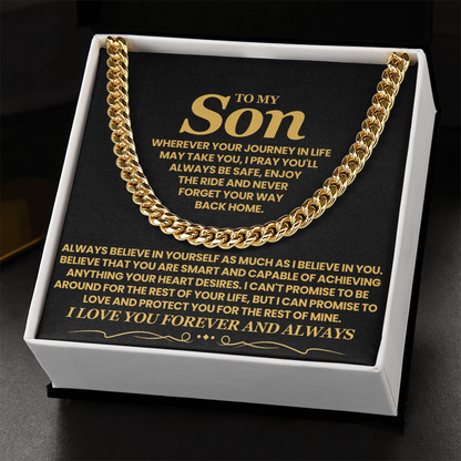 An meinen Sohn, Glaube Immer An Dich Selbst – Cuban Link Kette