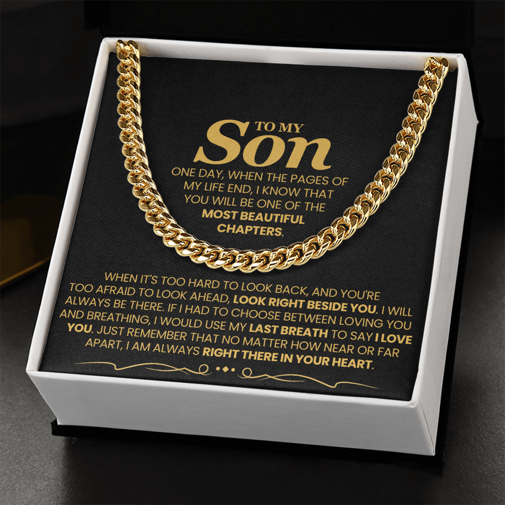 Für meinen Sohn – Eines Tages, wenn die Seiten meines Lebens zu Ende gehen – Cuban Link Kette
