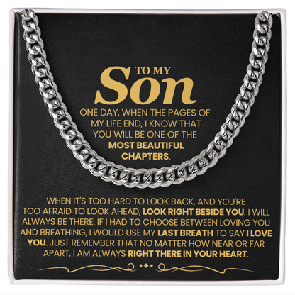 Für meinen Sohn – Eines Tages, wenn die Seiten meines Lebens zu Ende gehen – Cuban Link Kette