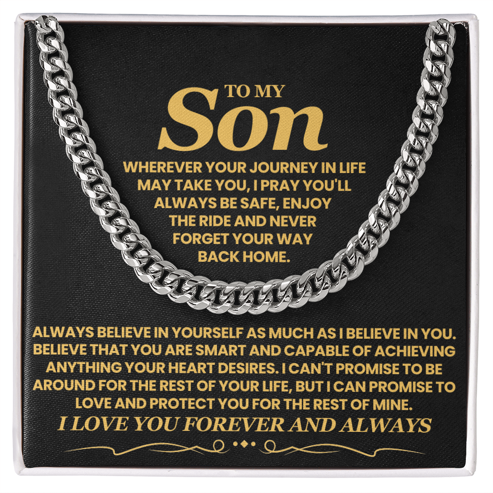 An meinen Sohn, Glaube Immer An Dich Selbst – Cuban Link Kette
