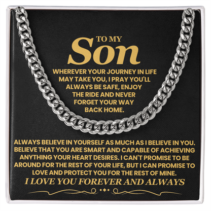 An meinen Sohn, Glaube Immer An Dich Selbst – Cuban Link Kette