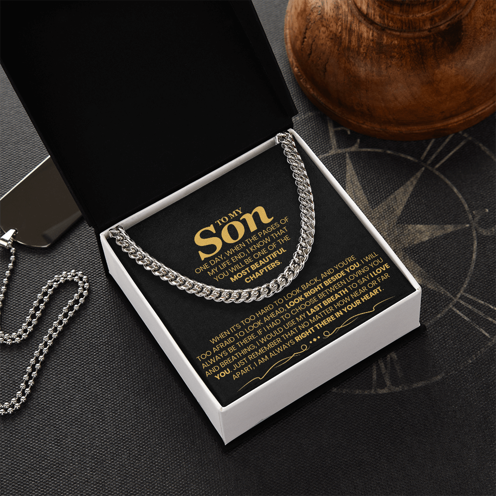 Für meinen Sohn – Eines Tages, wenn die Seiten meines Lebens zu Ende gehen – Cuban Link Kette