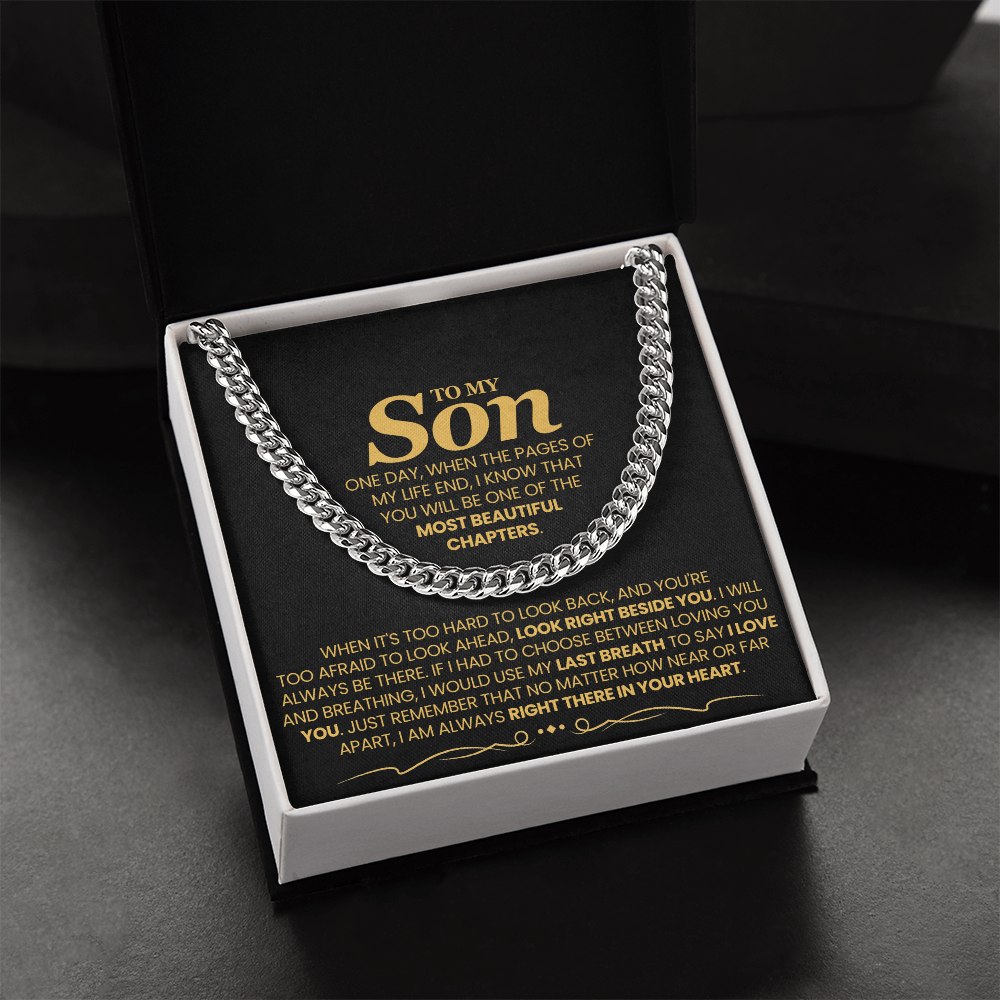 Für meinen Sohn – Eines Tages, wenn die Seiten meines Lebens zu Ende gehen – Cuban Link Kette