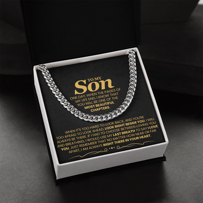 Für meinen Sohn – Eines Tages, wenn die Seiten meines Lebens zu Ende gehen – Cuban Link Kette
