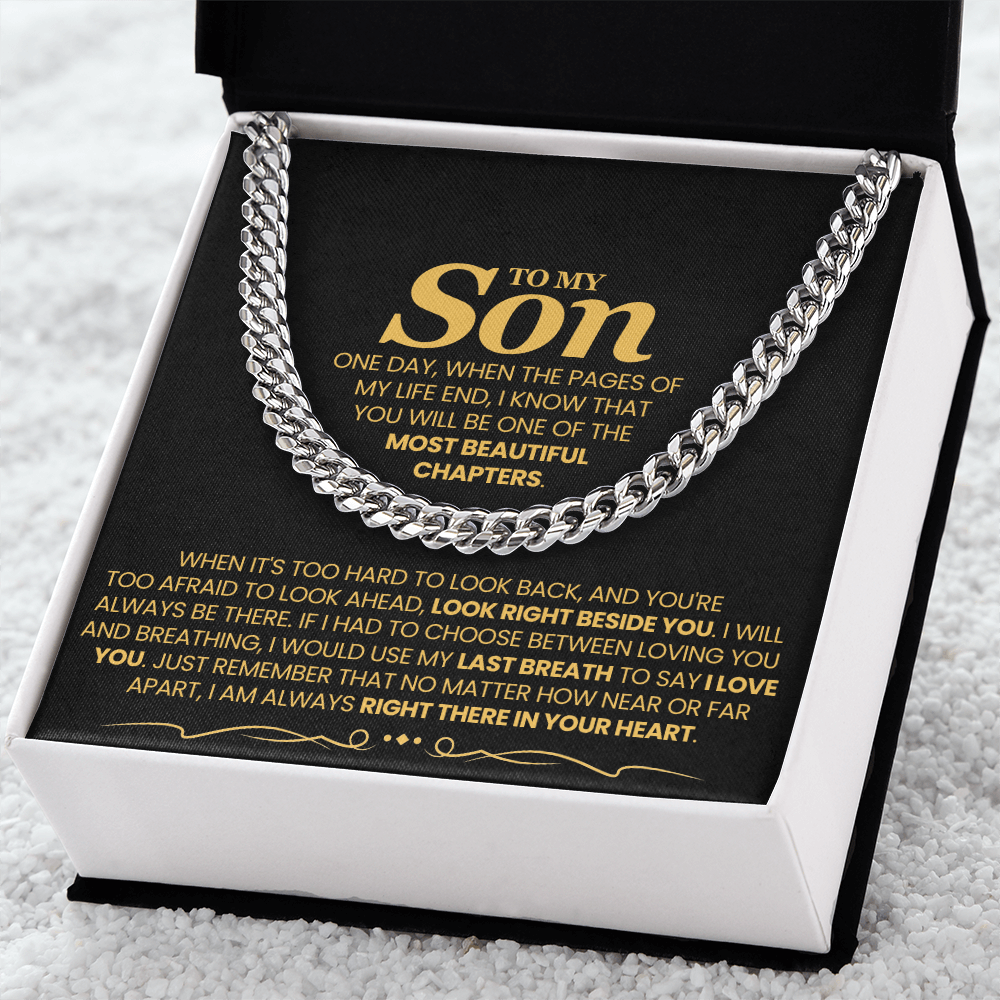 Für meinen Sohn – Eines Tages, wenn die Seiten meines Lebens zu Ende gehen – Cuban Link Kette