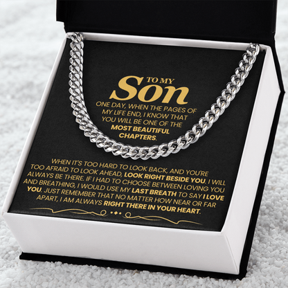 Für meinen Sohn – Eines Tages, wenn die Seiten meines Lebens zu Ende gehen – Cuban Link Kette