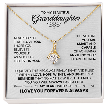 To My Beautiful Granddaughter - I Squeezed This Necklace Really Tight