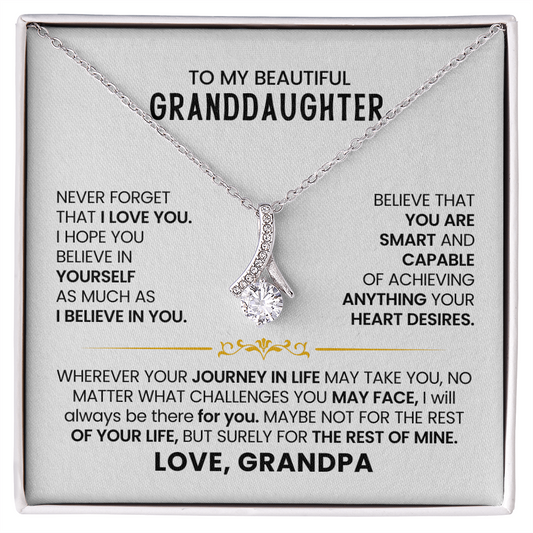 To My Beautiful Granddaughter, Never Forget That I Love You - Alluring Beauty Necklace