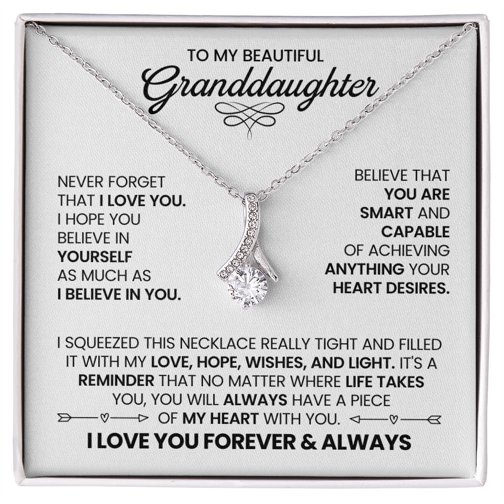 To My Beautiful Granddaughter - I Squeezed This Necklace Really Tight