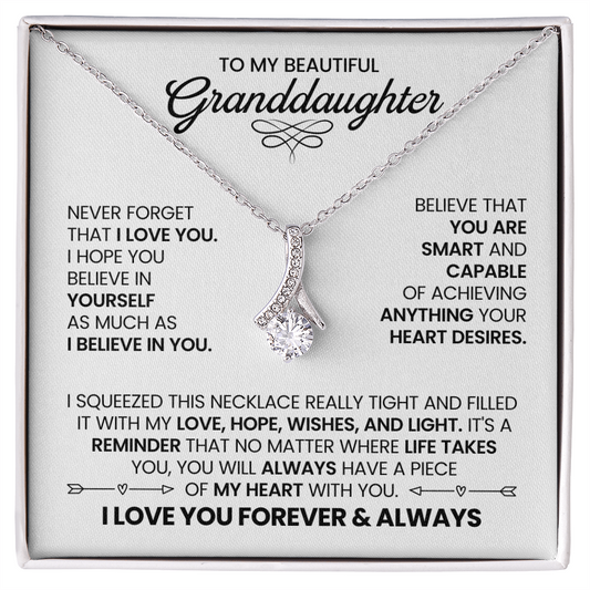 To My Beautiful Granddaughter - I Squeezed This Necklace Really Tight