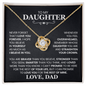 To My Daughter, Never Forget That I Love You Forever - Love Knot Necklace