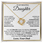 To My Beautiful Daughter, Never Forget That I Love You - Love Knot Necklace