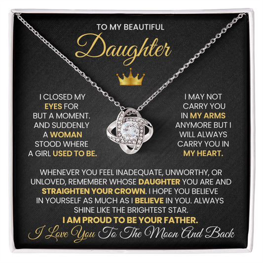Straighten Your Crown - Love Knot Necklace For Daughter