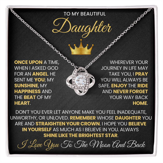 Straighten Your Crown - Love Knot Necklace For Daughter