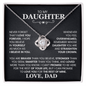 To My Daughter, Never Forget That I Love You Forever - Love Knot Necklace