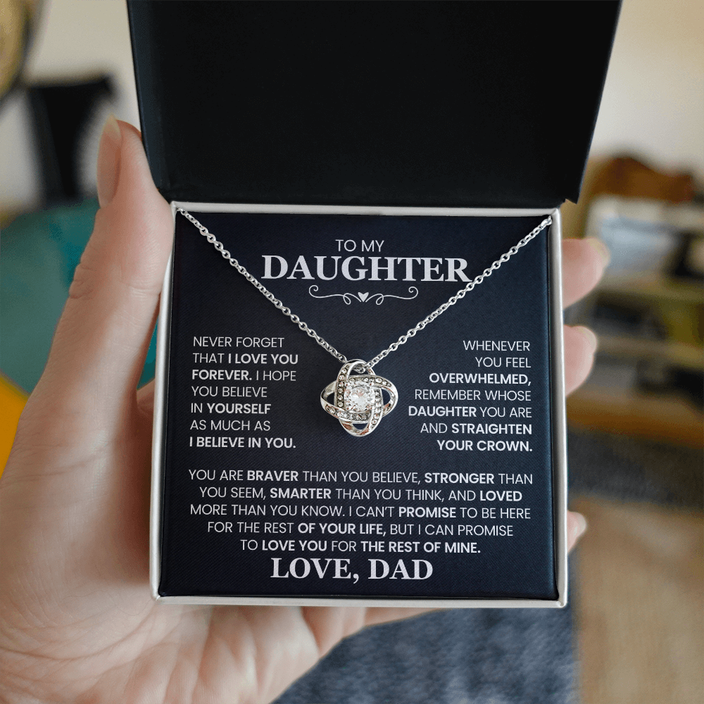 An meine Tochter, vergiss nie, dass ich dich für immer liebe - Liebesknoten-Halskette