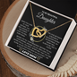 To My Beautiful Daughter, When You Look At Your Mother - Interlocking Hearts Necklace