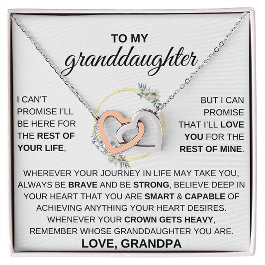 To My Granddaughter, Interlocking Hearts Gift Set - KT167