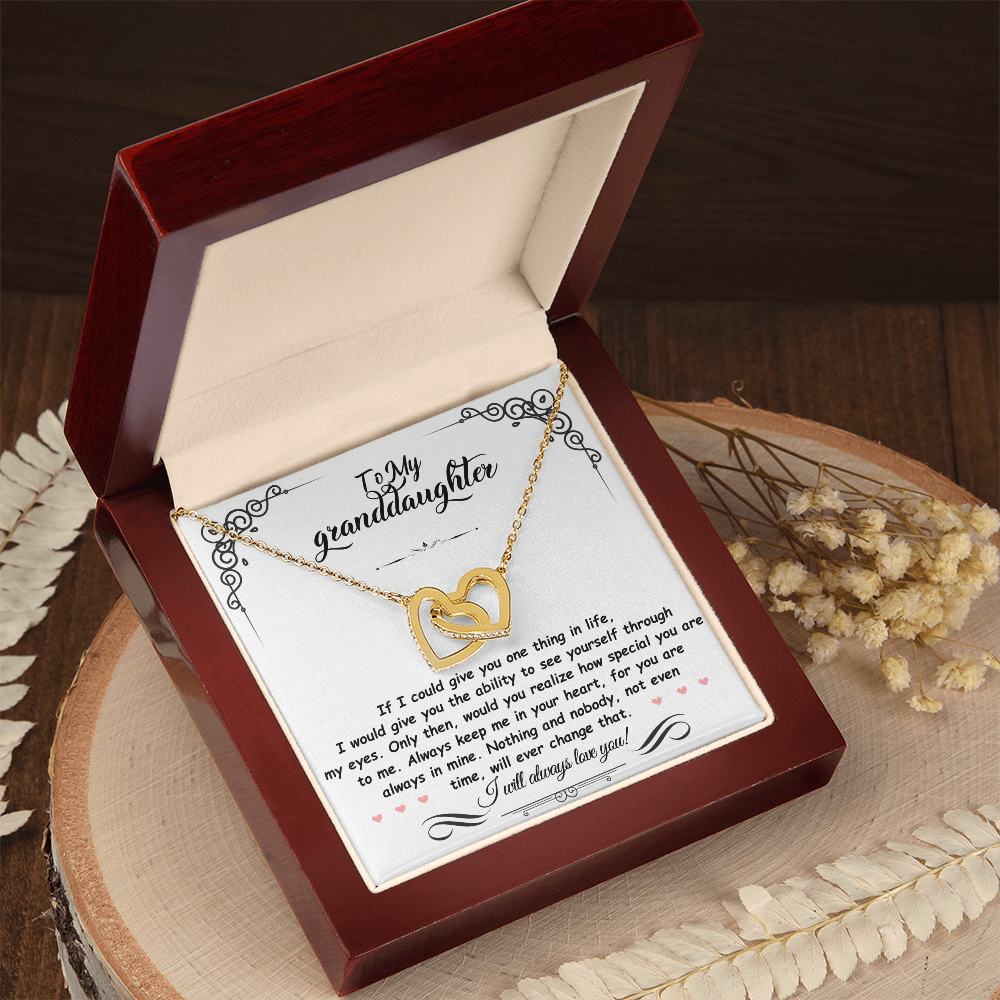 To My Granddaughter, If I could give you one thing in life - Interlocking Hearts Necklace
