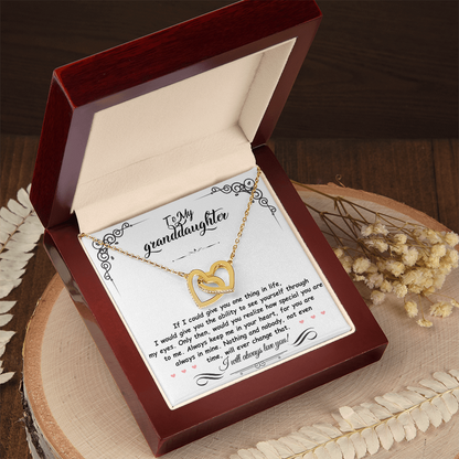 To My Granddaughter, If I could give you one thing in life - Interlocking Hearts Necklace
