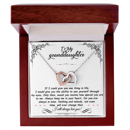 To My Granddaughter, If I could give you one thing in life - Interlocking Hearts Necklace