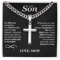 To My Son, Pray on It, Pray Over It And Pray Through It - Cross  Cuban Link Chain