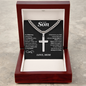 To My Son, Pray on It, Pray Over It And Pray Through It - Cross  Cuban Link Chain