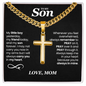 To My Son, Pray on It, Pray Over It And Pray Through It - Cross  Cuban Link Chain